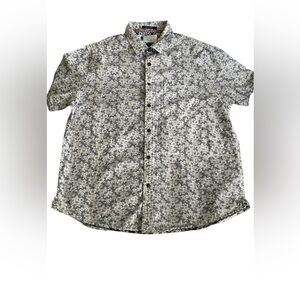 Denim & Flower Gray and White Casual Button Down Shirt